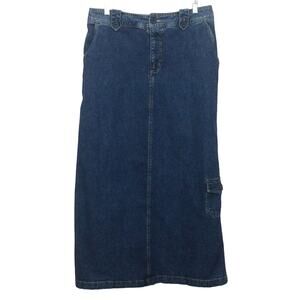 Vintage Cherokee Blue Jean Maxi Skirt Women's Size 10 Prairie Cottage Core Boho